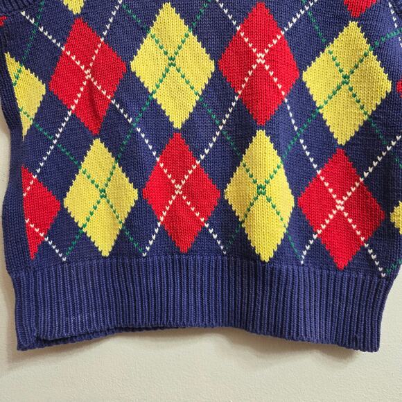 Ralph Lauren Men Vtg 90s Y2K Preppy Ivy League Golf Argyle V Neck Sweater Vest S - Picture 3 of 9